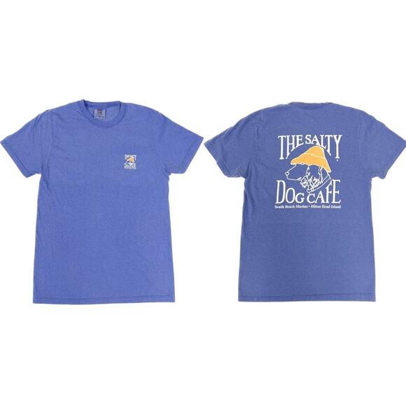 The Salty Dog Cafe Hilton Head Graphic T-Shirt Navy Blue Short Sleeve Tee Size S - Picture 1 of 5